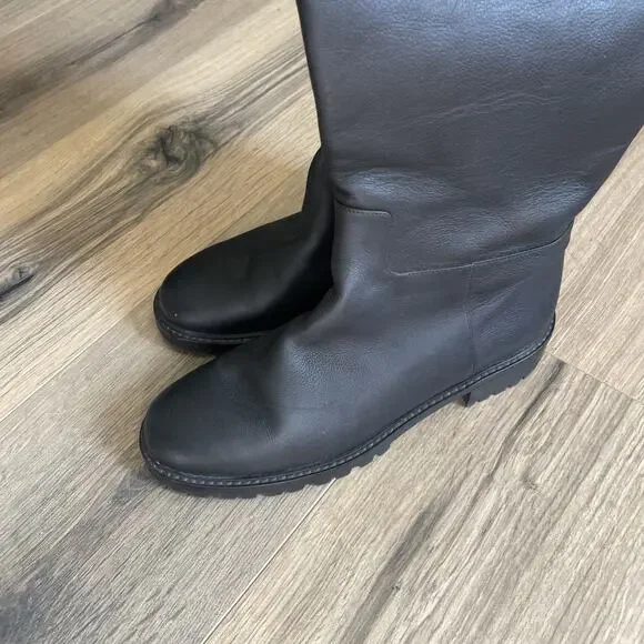 Michael Kors Collection Italy Chesley Over The Knee Boots Leather Black Size 38 - Picture 12 of 16